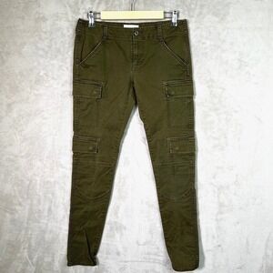 Denim & Supply Ralph Lauren Cargo Pant SZ 28 Womens Green Cotton Stretch Pockets